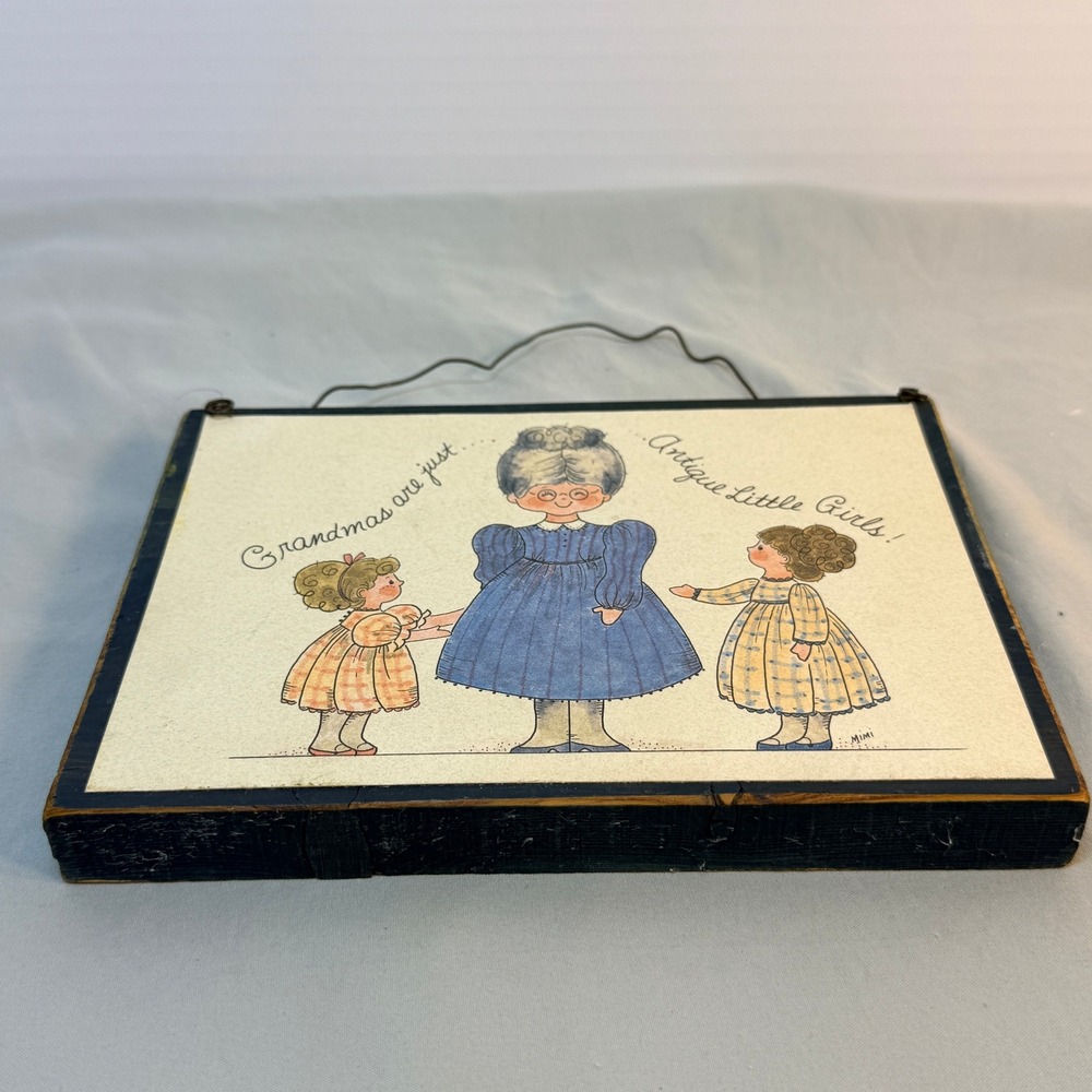 Vintage Mimi Wood Wall Plaque Grandmas Are Just Antique Little Girls Sign 8x6 - Picture 2 of 8